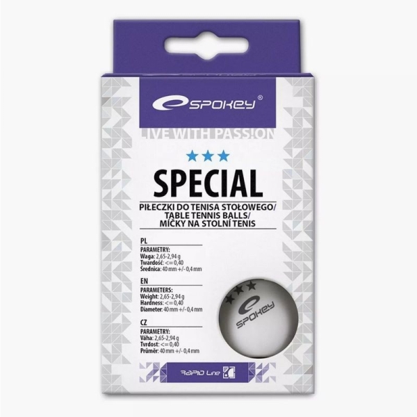 Loptička na stolný tenis Spokey Special, biela