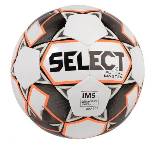 Select Futsal Master halový futbal, veľkosť 4, farba bielo-oranžovo-čierna