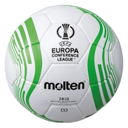 Futbalová lopta Molten UEFA Conference League 2810, veľkosť 5, bielo-zelená farba