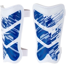 Reusch Shinguard Attakt Lite futbalový chránič, veľkosť L, farba biela a modrá