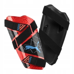 Futbalové chrániče Puma Shinguard, veľkosť L, farba čierna a oranžová