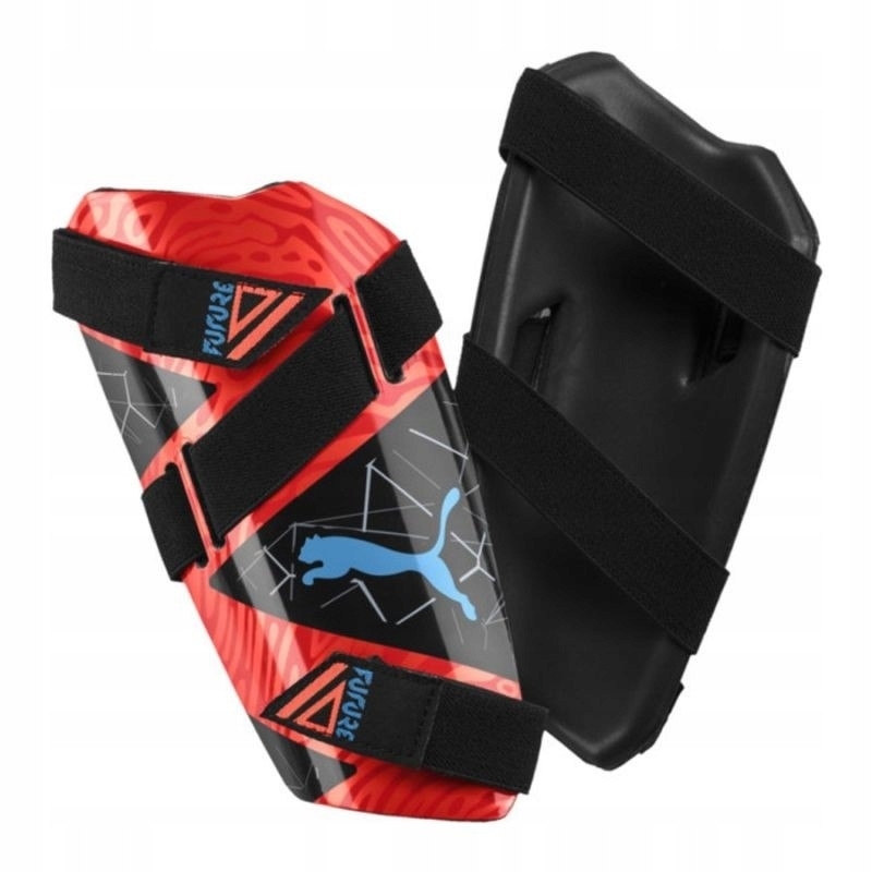 Futbalové chrániče Puma Shinguard, veľkosť L, farba čierna a oranžová