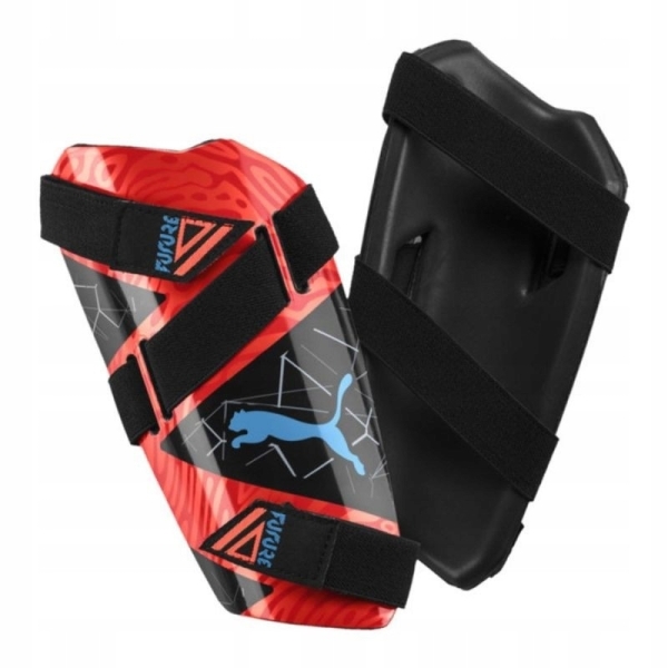 Futbalové chrániče Puma Shinguard, veľkosť L, farba čierna a oranžová