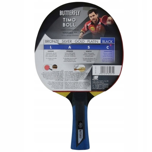 Raketa na stolný tenis Butterfly Timo Boll Black Raketa na stolný tenis Butterfly Timo Boll Black