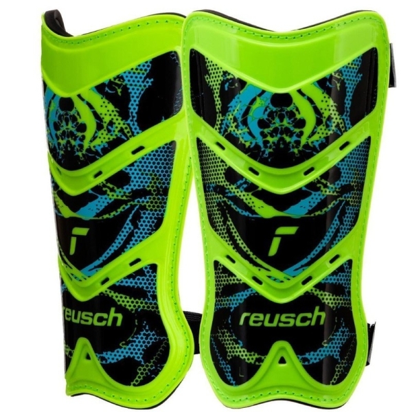 Reusch Shinguard Attakt Lite futbalový chránič, veľkosť L, farba zeleno-čierno-modrá
