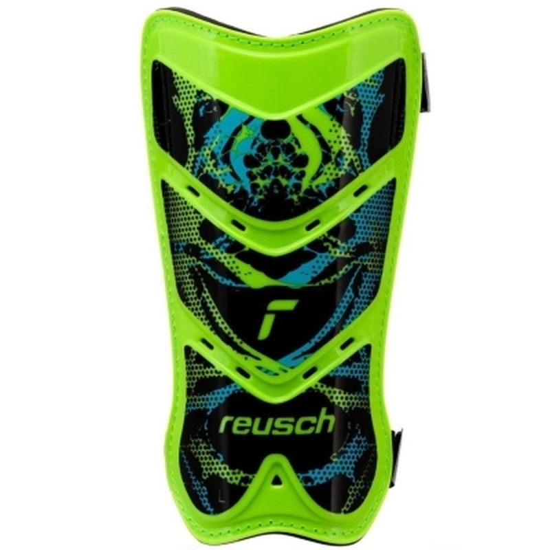 Reusch Shinguard Attakt Lite futbalový chránič, veľkosť L, farba zeleno-čierno-modrá