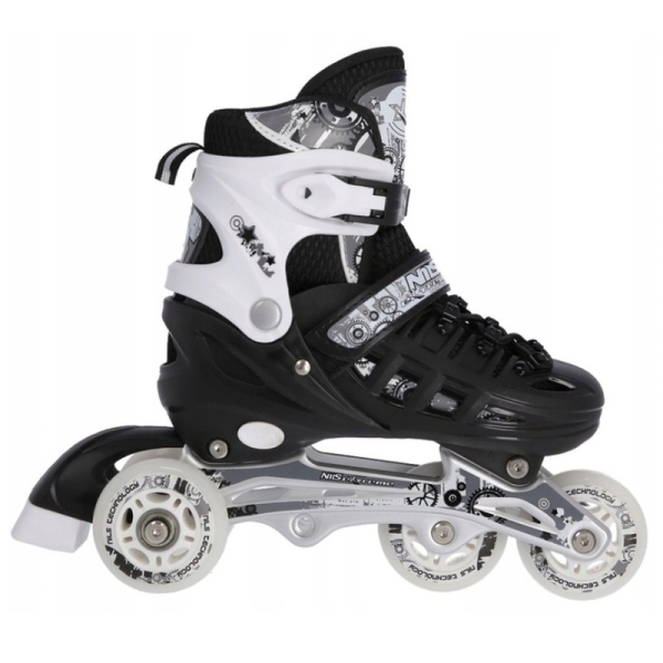 Inline korčule A-l, Nils Extreme 4 v 1, NH10905, veľkosť (S) 31-34, farba čierna a biela