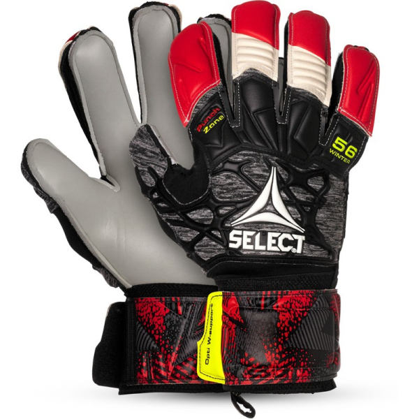 Select 56 Zimné brankárske rukavice Flat Cut, veľkosť 8,5, čierno-červené