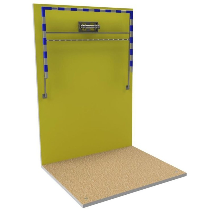 Hliníkové vystužené hádzanárske bránky PREMIUM (2 x 3 m) vyvýšené na stene