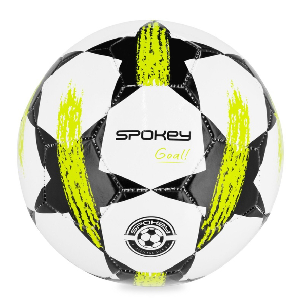 Futbalová lopta Spokey Goal, veľkosť 5, bielo-čierno-žltá farba Futbalová lopta Spokey Goal, veľkosť 5, bielo-čierno-žltá farba