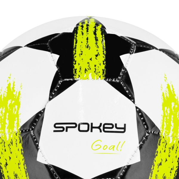 Futbalová lopta Spokey Goal, veľkosť 5, bielo-čierno-žltá farba