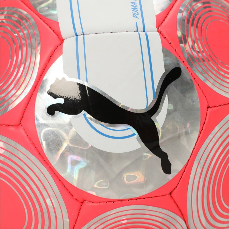 Futbalová lopta Puma Cage, veľkosť 5, ružová a strieborná farba