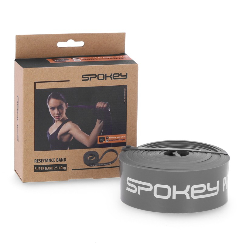 Tréningová guma Spokey 920958, odolnosť 25-40 kg, sivá farba