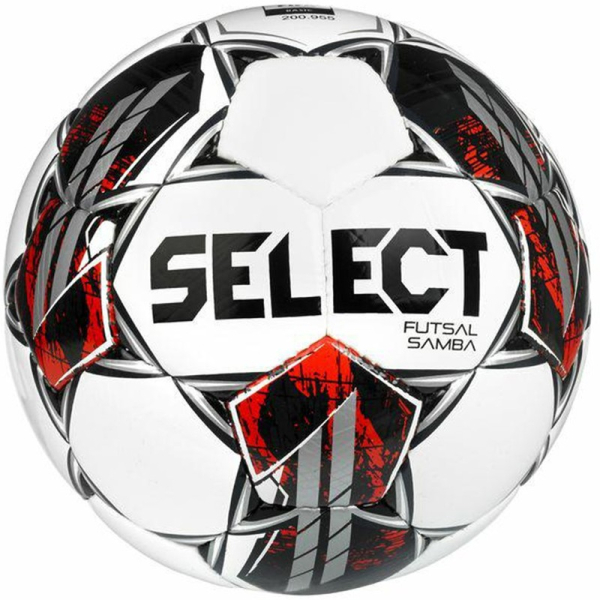 Select Futsal Samba FIFA Basic v22, veľkosť 4, farba biela-strieborná-červená-čierna Select Futsal Samba FIFA Basic v22, veľkosť 4, farba biela-strieborná-červená-čierna