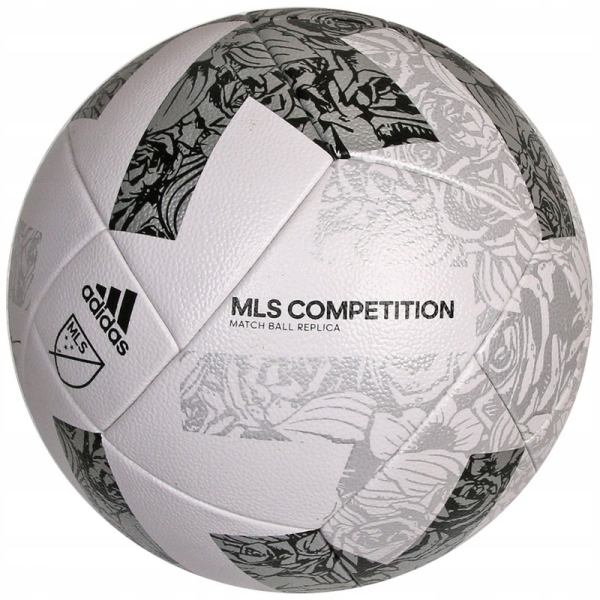 Futbalová lopta Adidas MLS Competition, veľkosť 5, biela/čierna/sivá farba Futbalová lopta Adidas MLS Competition, veľkosť 5, biela/čierna/sivá farba