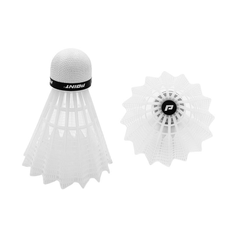 Bodový bedmintonový raketoplán, nylon, biely