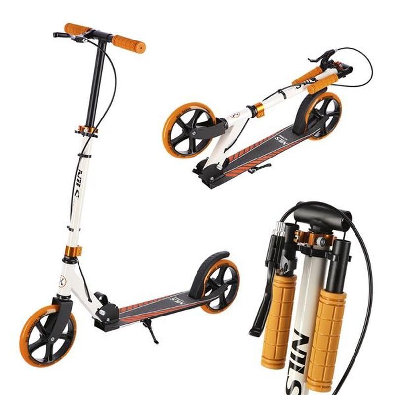 HM0107 skúter, NILS EXTREME, biela, čierna a oranžová farba
