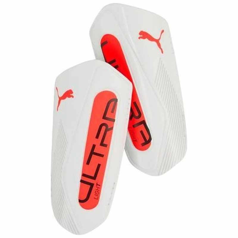 Futbalový chránič Puma Ultra Light Strap, farba biela a oranžová