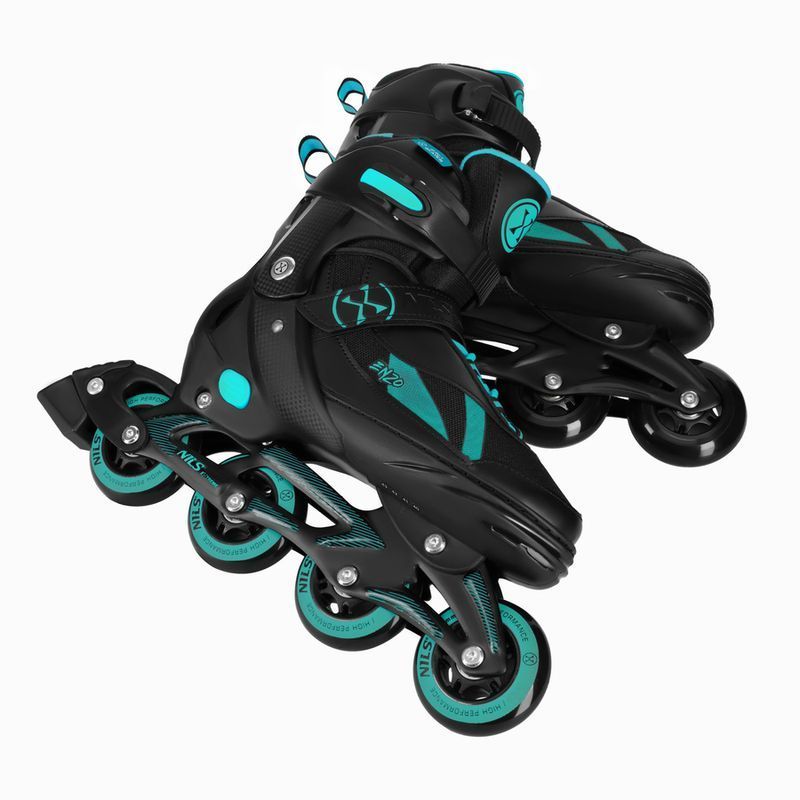Inline korčule Nils Enzo 2 v 1, NH382, veľkosť 28/31, farba čierna/tyrkysová