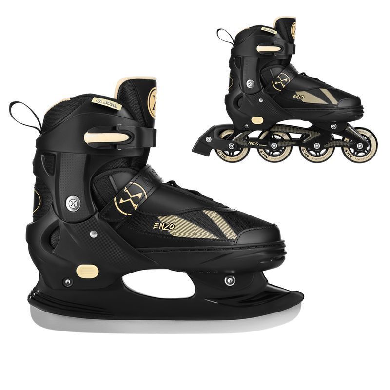 Inline korčule Nils Enzo 2 v 1, NH382, farba čierna a béžová