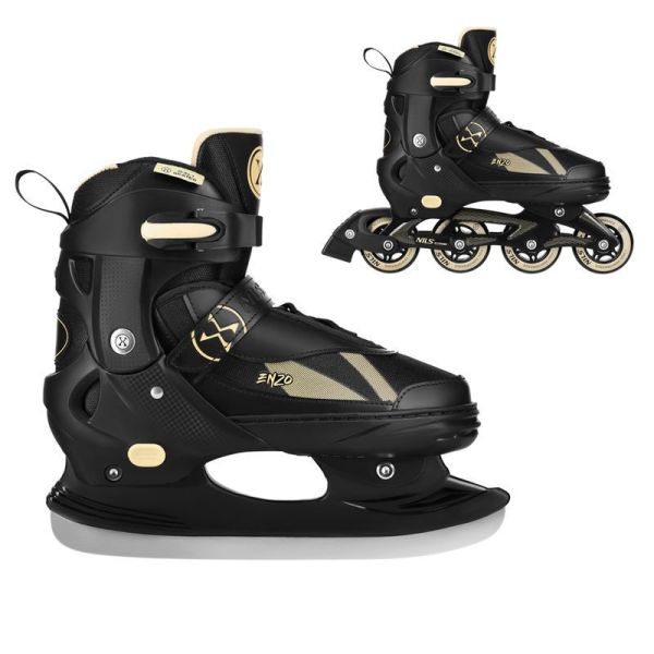 Inline korčule Nils Enzo 2 v 1, NH382, farba čierna a béžová