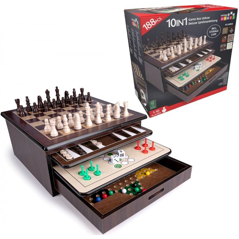 Herný box Deluxe 10v1 drevený herný set, 26681