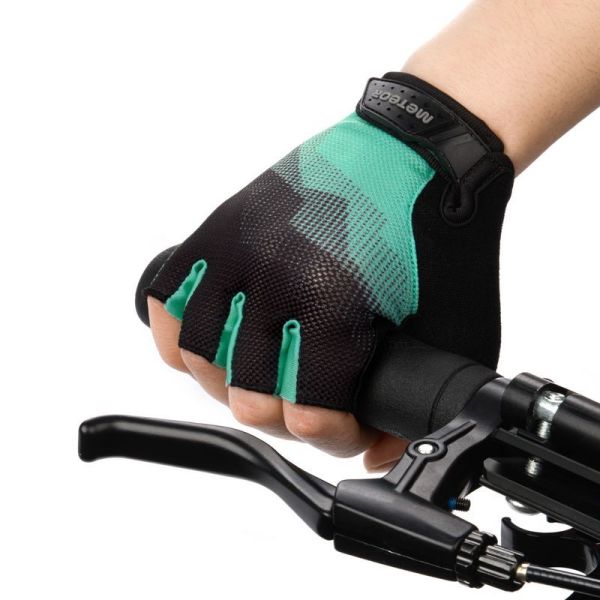Cyklistické rukavice Meteor MX22, mentolová farba