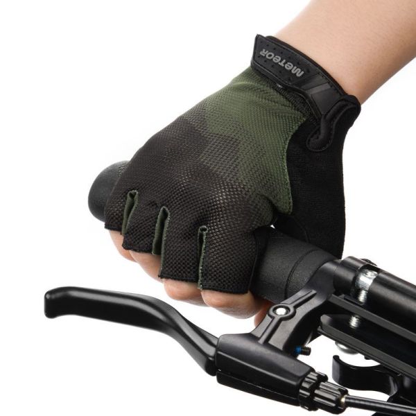 Cyklistické rukavice Meteor MX21 tmavozelené