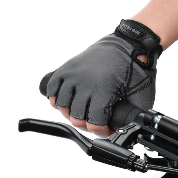 Cyklistické rukavice Meteor MX10, čierno-sivá farba