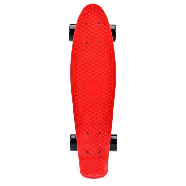 Plastový skateboard Meteor červený/čierny