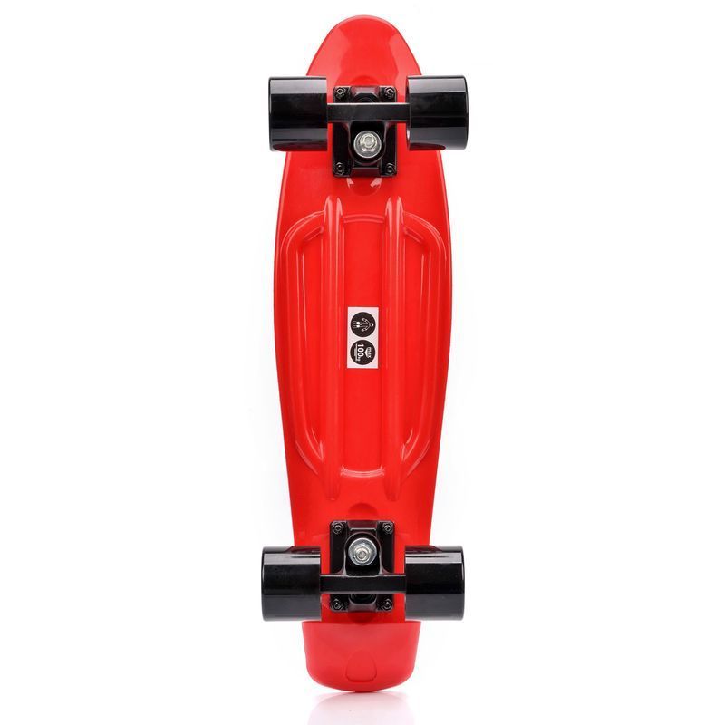 Plastový skateboard Meteor červený/čierny