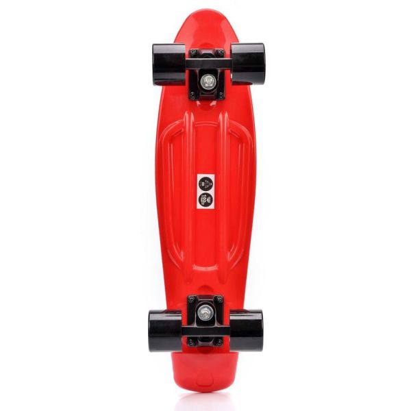 Plastový skateboard Meteor červený/čierny
