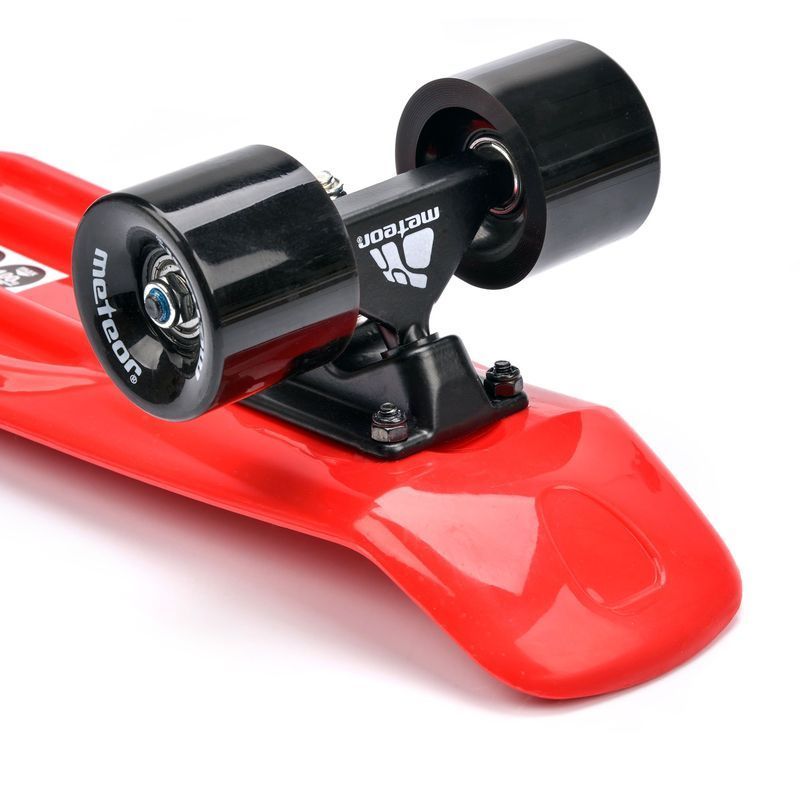 Plastový skateboard Meteor červený/čierny