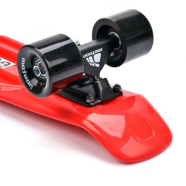 Plastový skateboard Meteor červený/čierny