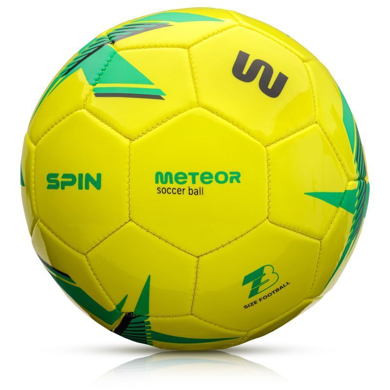 Futbalová lopta Meteor Spin, žlto-zelená, veľkosť 3