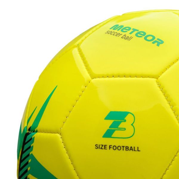Futbalová lopta Meteor Spin, žlto-zelená, veľkosť 3