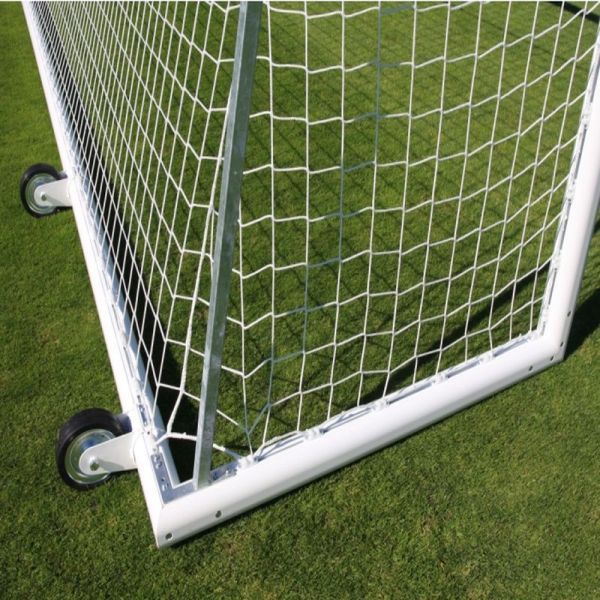 Futbalové bránky 7,32 x 2,44 m mobilné s kolieskami, hliník, oválny profil 120 x 100 mm, hĺbka 80/200 cm