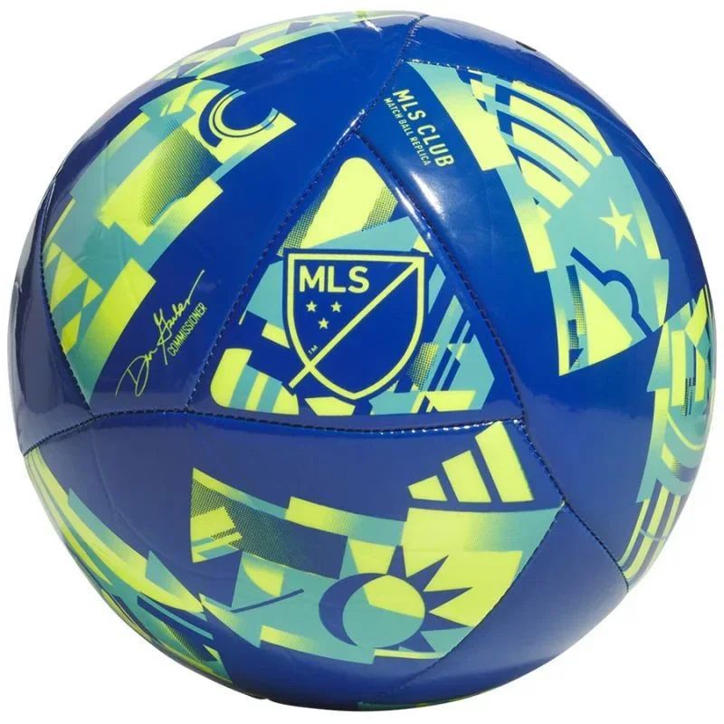 Futbalová lopta Adidas MLS Club, veľkosť 5, tmavomodrá a žltá farba