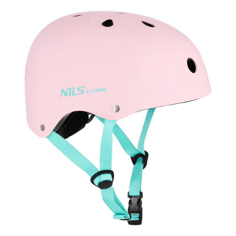 Cyklistická prilba Nils Extreme MTW001-1, veľkosť M, ružová a morská farba