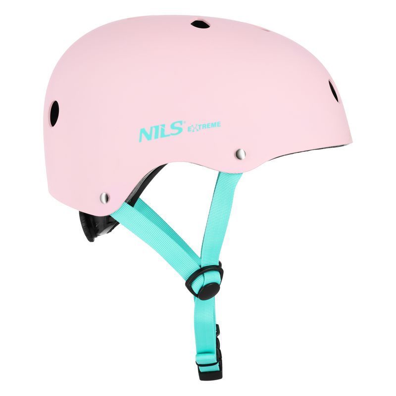 Cyklistická prilba Nils Extreme MTW001-1, veľkosť M, ružová a morská farba