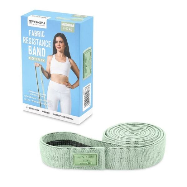Tréningová guma Spokey 945963, odolnosť 7-12 kg, zelená farba