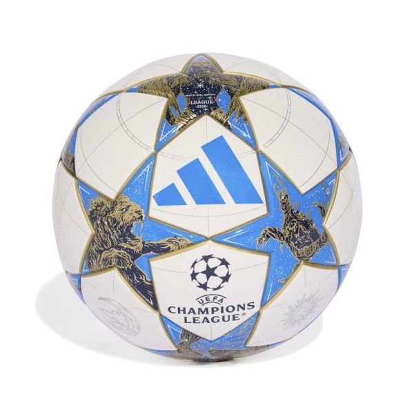 Adidas UCL League J350, veľkosť 4, farba bielo-modro-zlatá Adidas UCL League J350, veľkosť 4, farba bielo-modro-zlatá