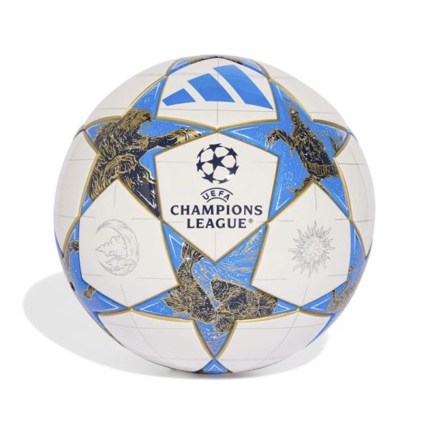 Adidas UCL League J350, veľkosť 4, farba bielo-modro-zlatá