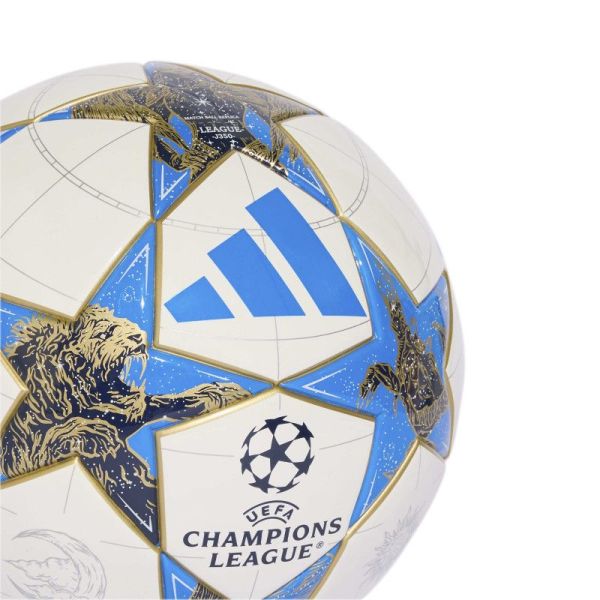 Adidas UCL League J350, veľkosť 4, farba bielo-modro-zlatá