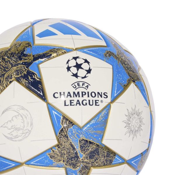 Adidas UCL League J350, veľkosť 4, farba bielo-modro-zlatá